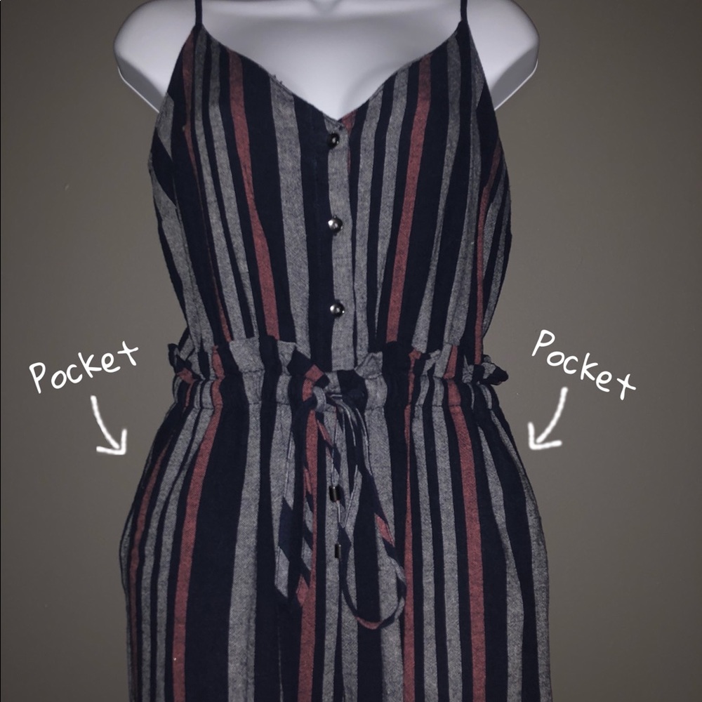NWT! Splendid Jumpsuit. Striped Navy - Picture 2 of 6
